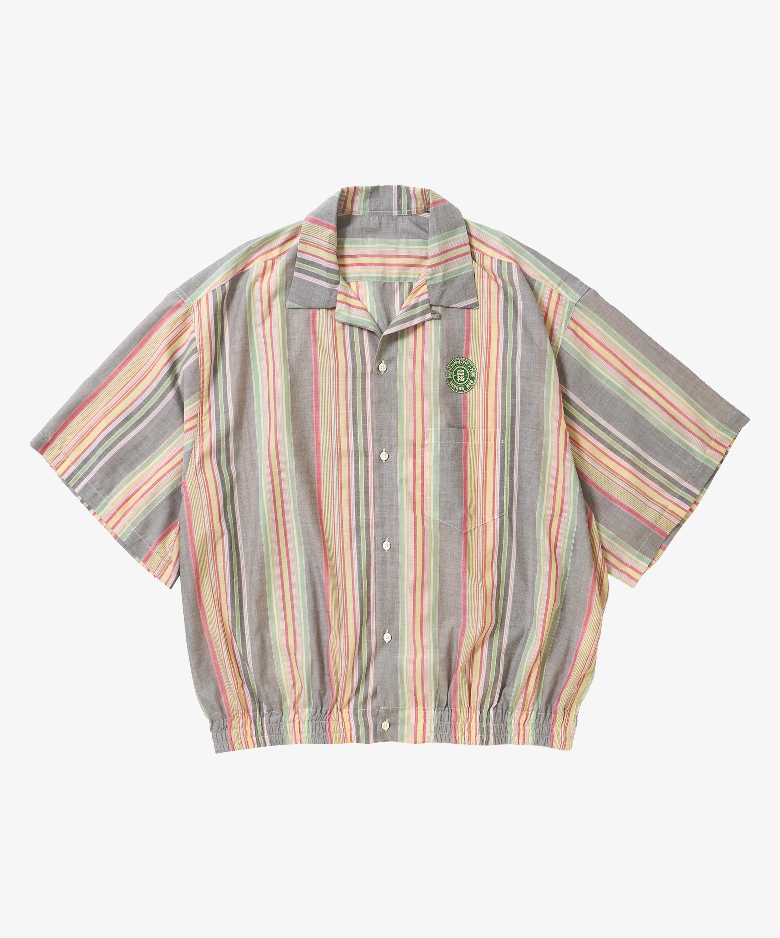 banshu ori ribbed shirts multi stripe short sleeve