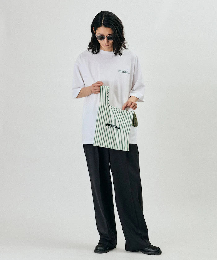 Stripe Print Canvas Market Bag