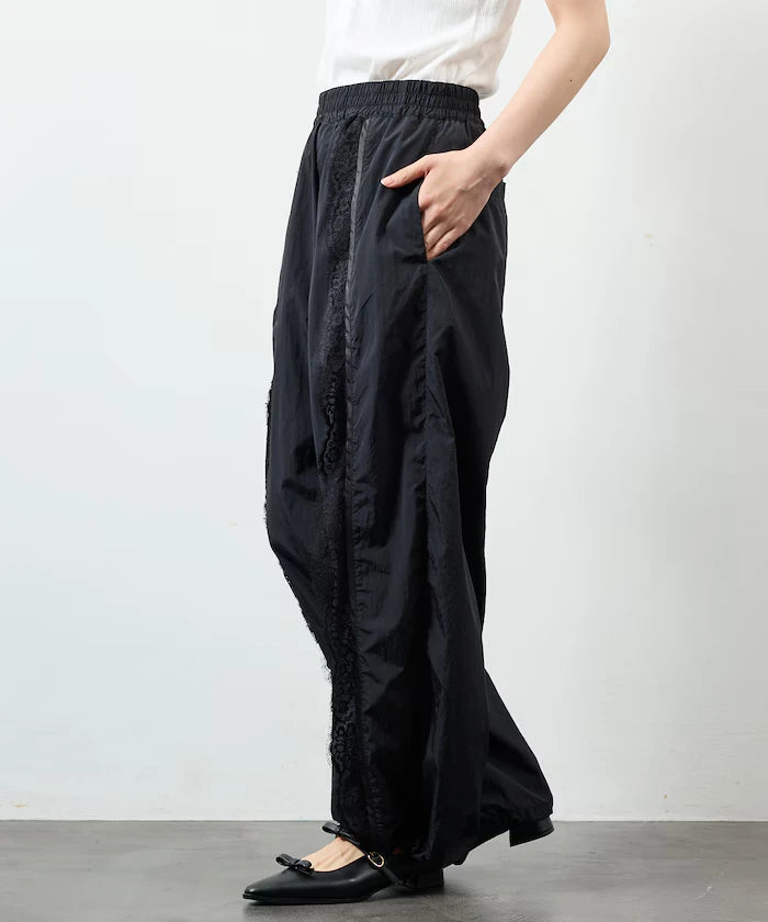 Nylon Lace Easy Wide Pants