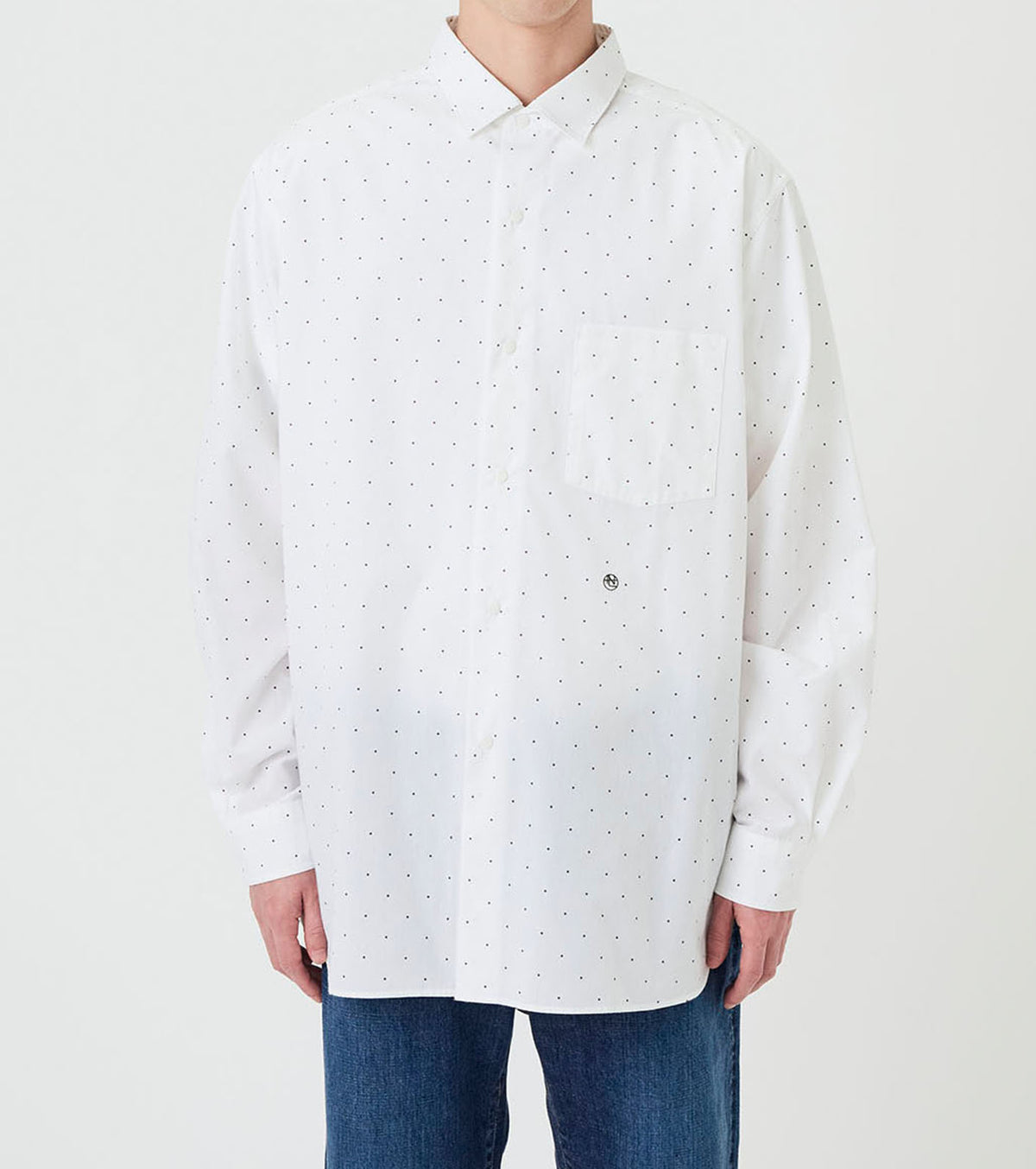 Regular Collar Dot Wind Shirt