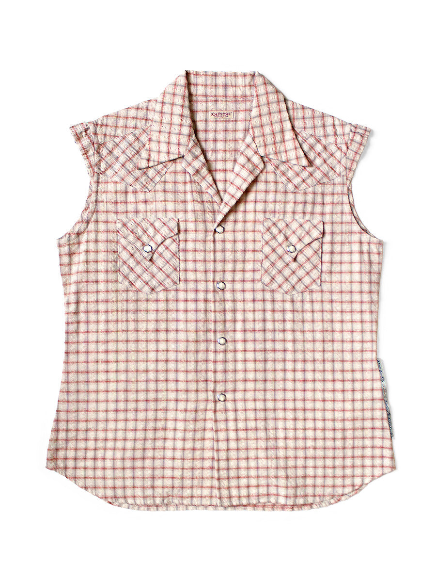 Cotton Linen Soccer Check Love-ly Western Shirt
