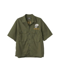 Snake & Skull Embroidery Utility Shirt
