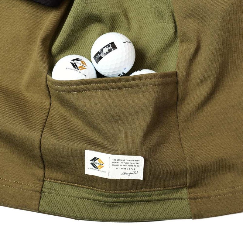 BLOCK MOCK NECK GOLF SERIES/ KHAKIK