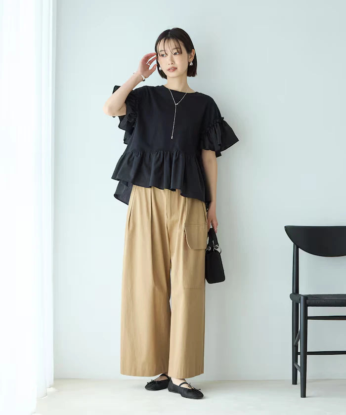Organic Cotton Frill Sleeve T-shirt
