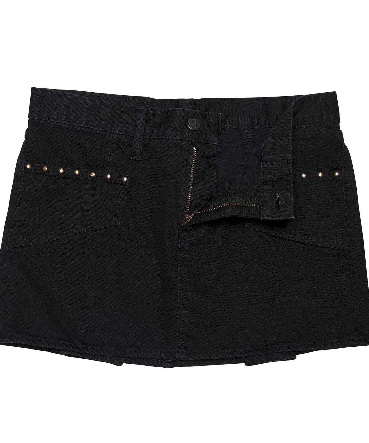 Back Lace-Up Micro Mini Denim Skirt