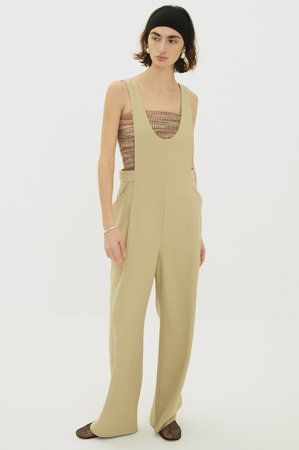 MIX BORDER SIDE HOLE KNIT TOPS