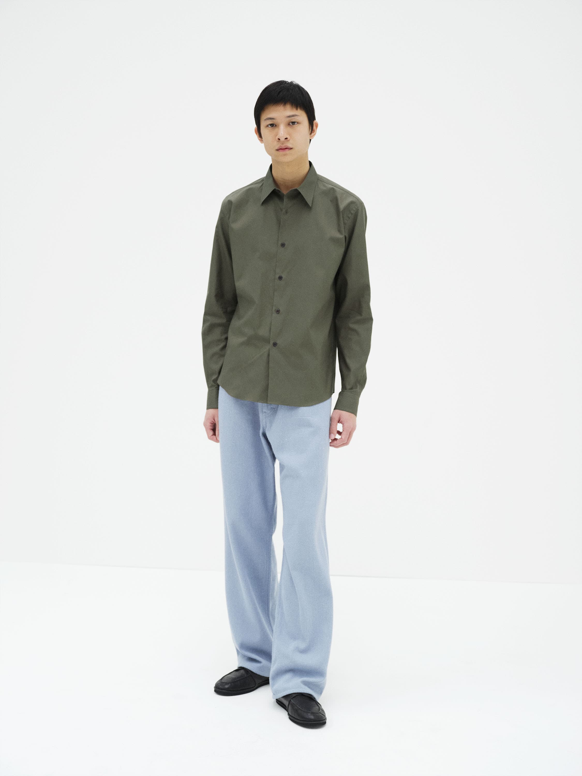 WASHED FINX TWILL SLIM SHIRT