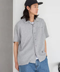 Dry Touch Summer Tweed Short Sleeve Open Collar Shirt