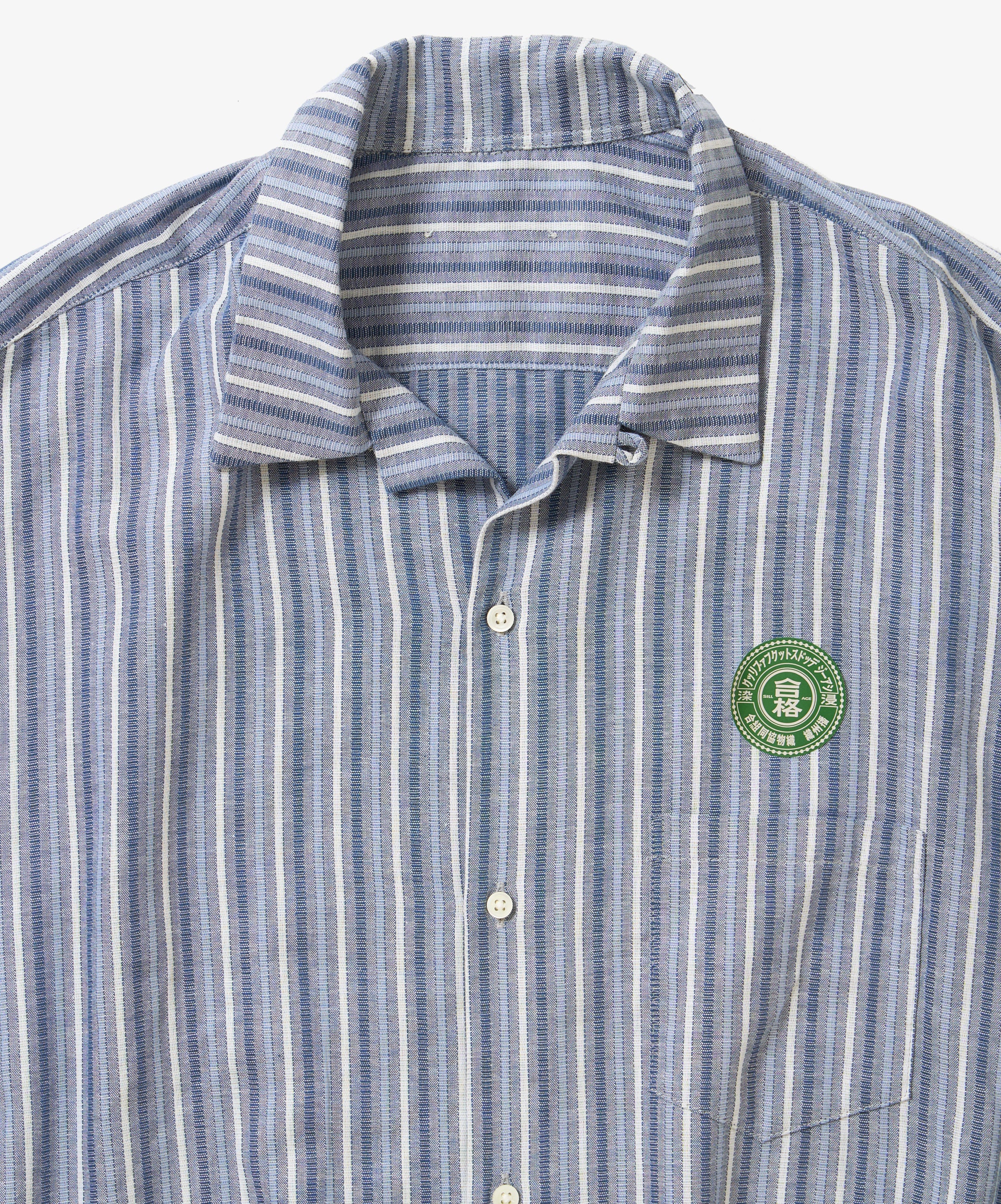 banshu ori ribbed shirts blue multi stripe