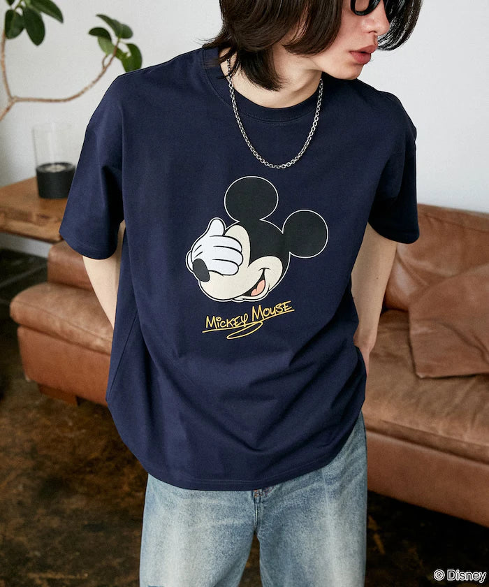 <Functional Material>Mickey Mouse Face T-Shirt Limited Edition