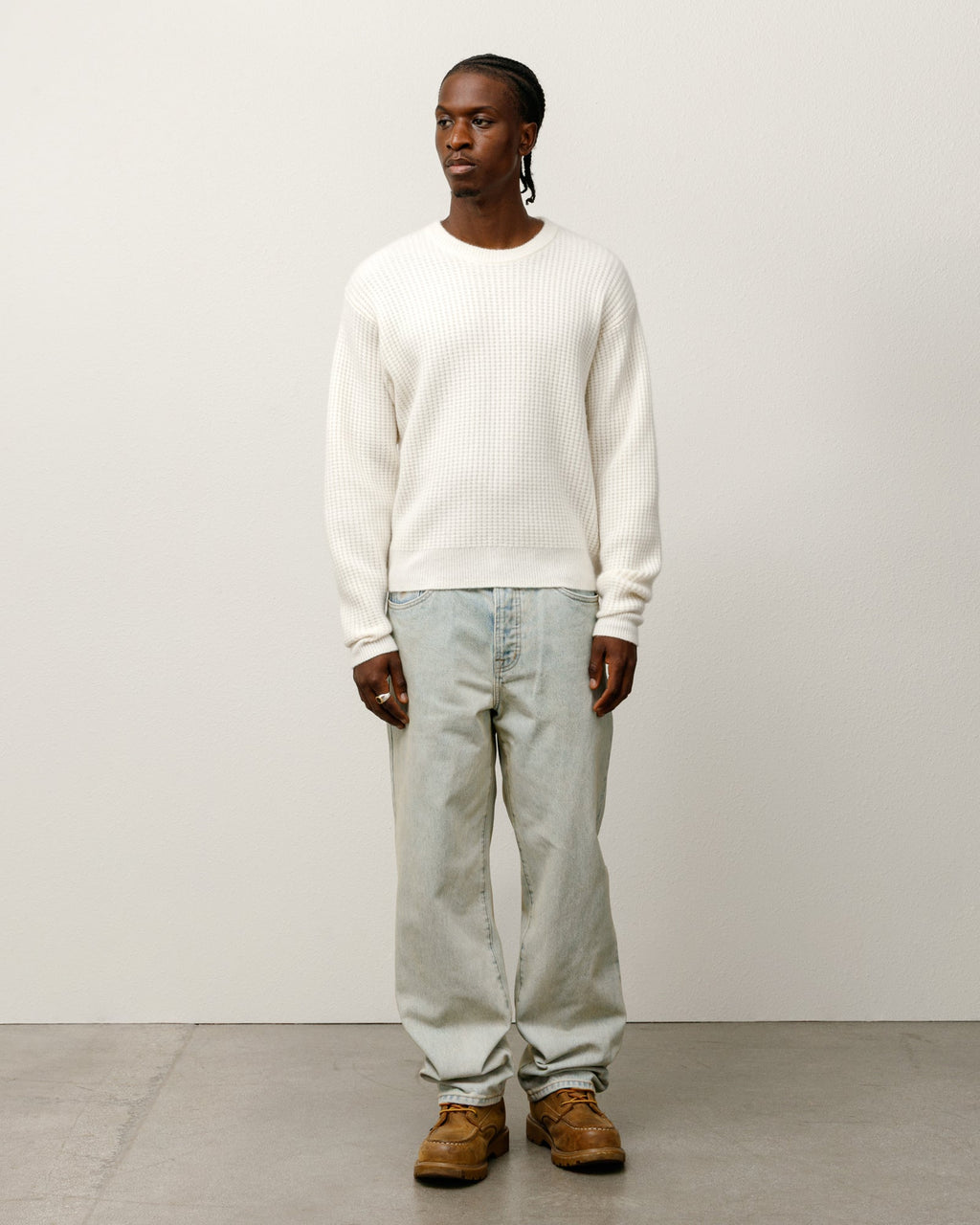 WAFFLE CASHMERE SWEATER