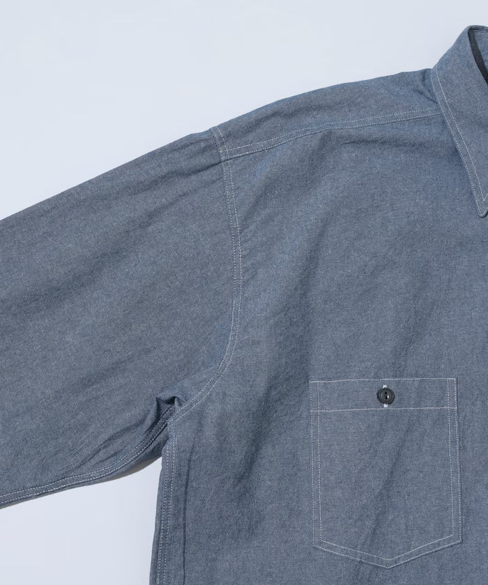 Oversized Classic Regular Collar Chambray Shirt Long Sleeve
