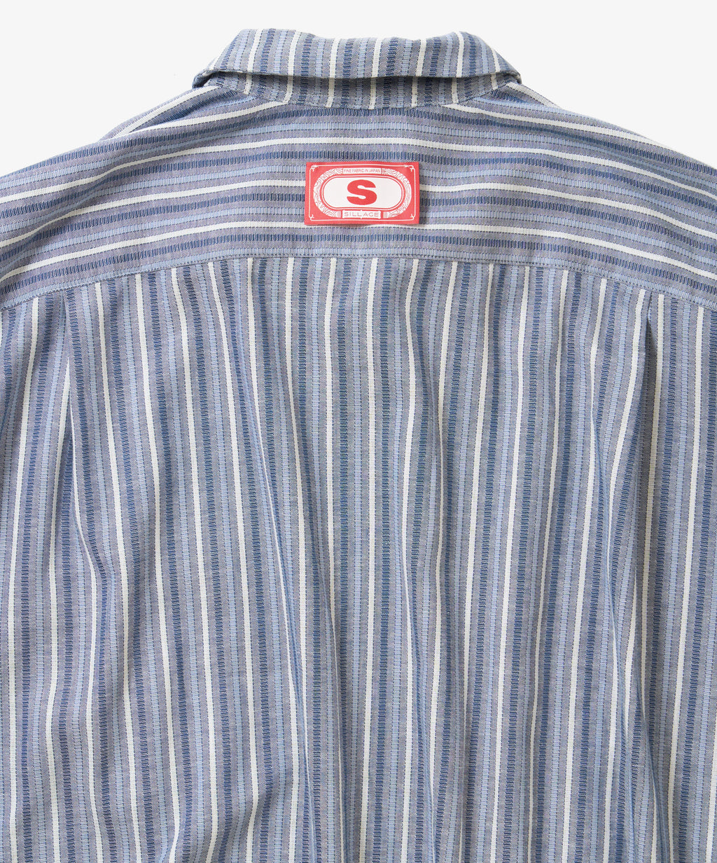 banshu ori ribbed shirts blue multi stripe