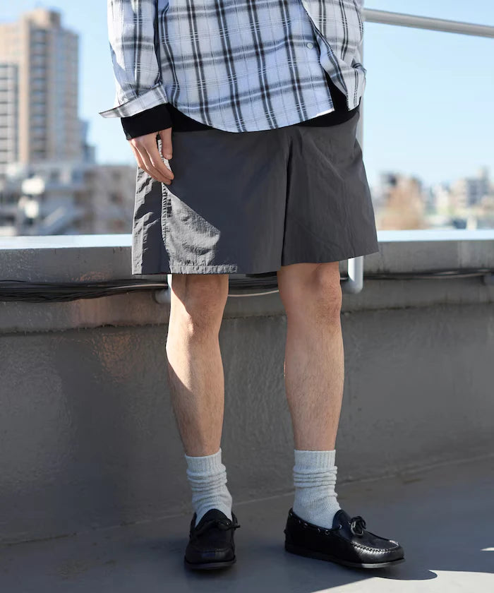 Nylon Medium Length Baggy Shorts