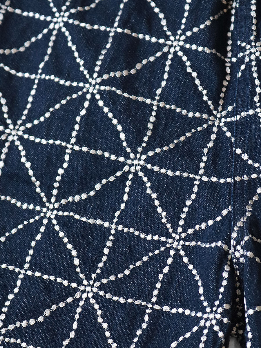 8oz Denim FOLK-DOJO Embroidery Easy Short Pants