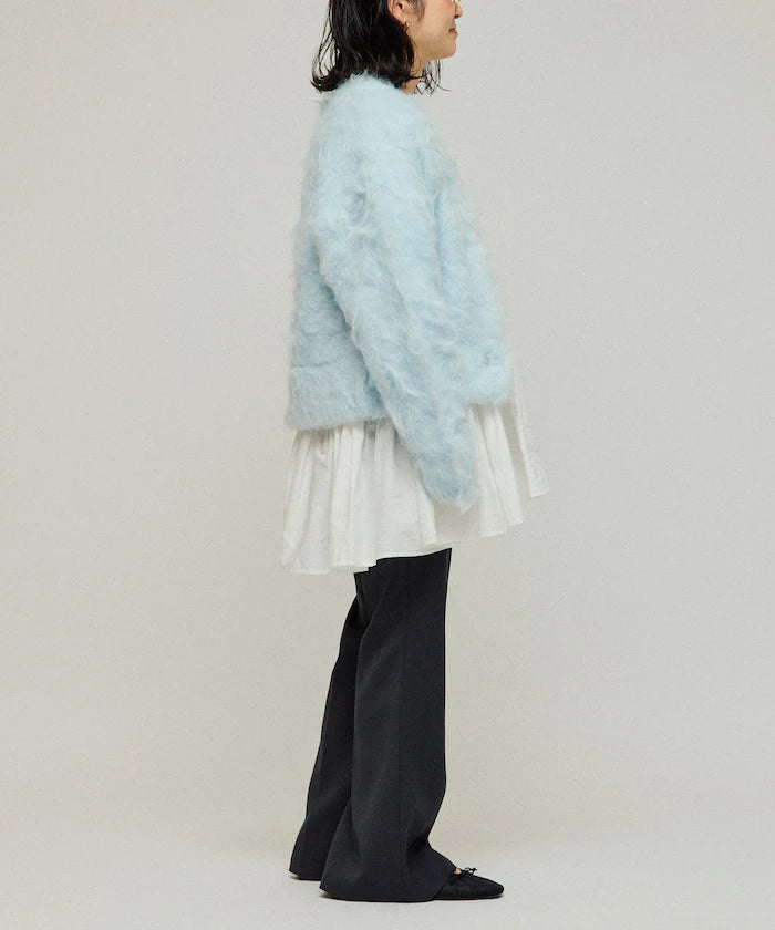 Variation Button Shaggy Knit Cardigan