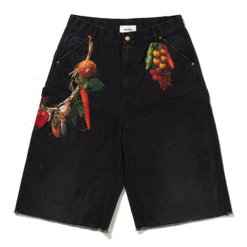 VEGETABLE EMBROIDERY CUT-OFF PANTS