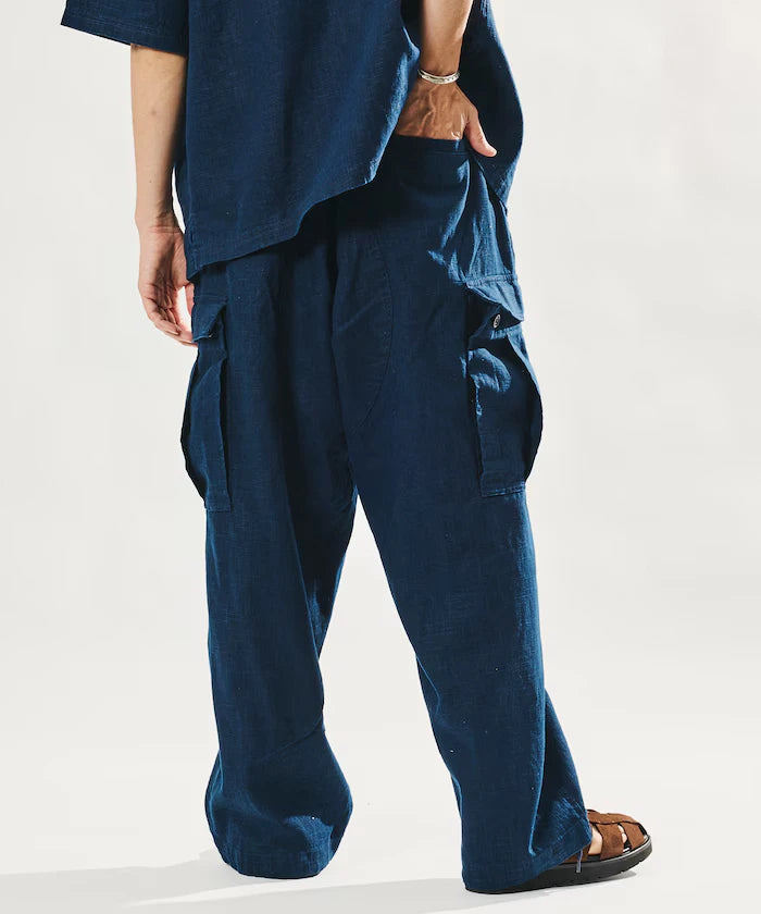 LINEN COTTON EASY CARGO PANTS 【Compatible with Set-Up】