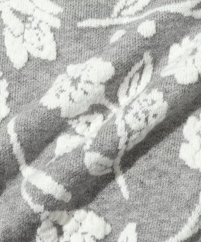 Flower Jacquard Knit Cardigan