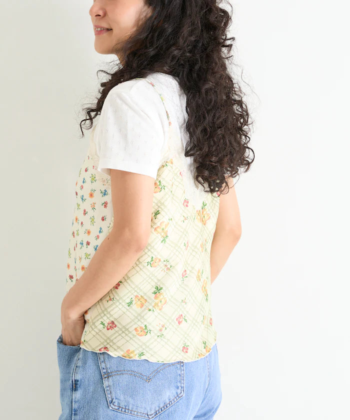 2WAY Floral Satin Camisole
