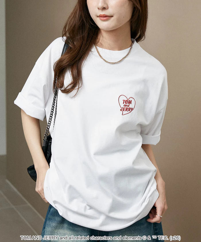 <Functional Material> TOM AND JERRY Heart Graphic T-Shirt Limited Edition