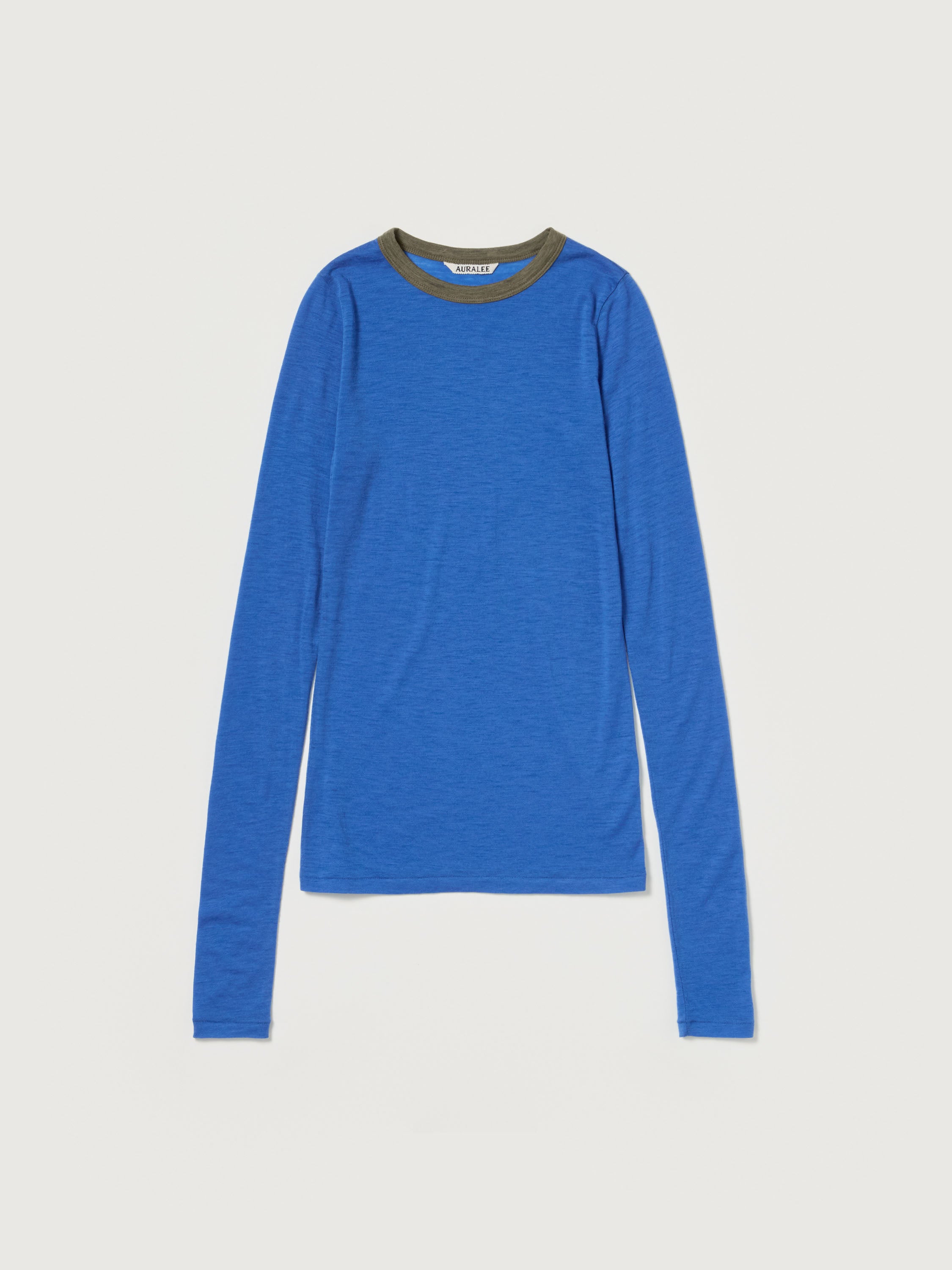 FLUFFY CASHMERE NYLON JERSEY RINGER L/S TEE