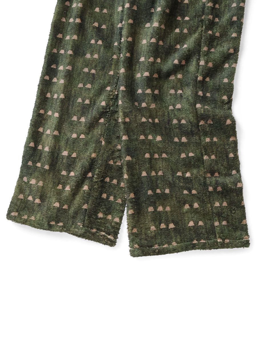 Iris Pattern Fleece Easy Straight Pants