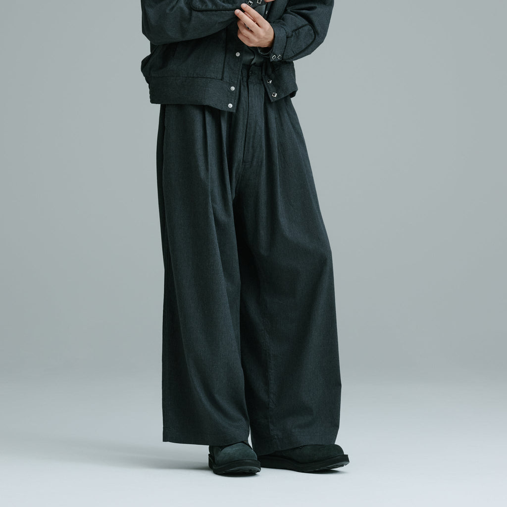 Cotton Silk Nel 2Tuck Easy Wide Pants