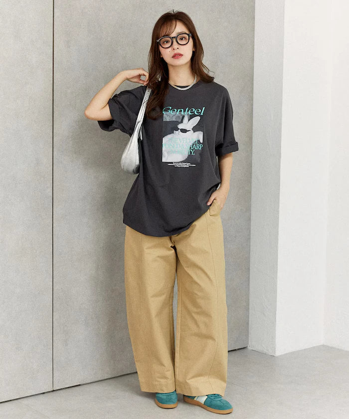 <Functional Material> Genteel Rabbit Print T-Shirt Limited Edition