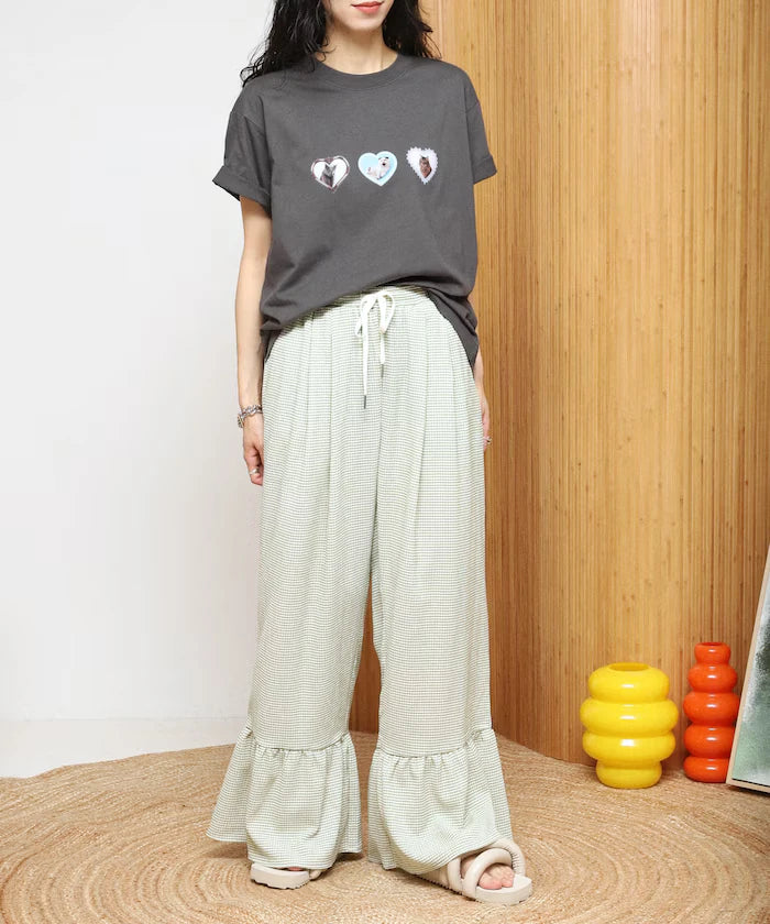 Wide Silhouette Tiered Check Easy Pants [Limited Edition]
