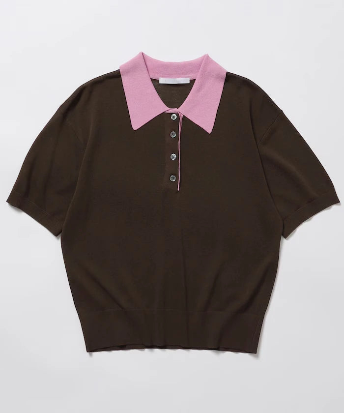 Relaxed Fit Color Design Polo Knit / Bicolor / Multi Stripe
