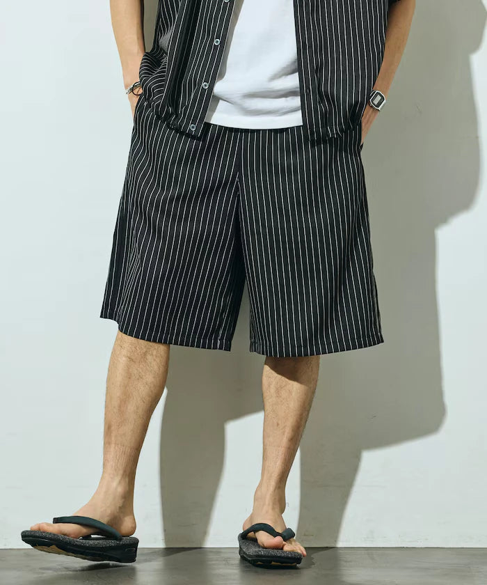 Stripe Easy Wide Shorts / Compatible with Setup