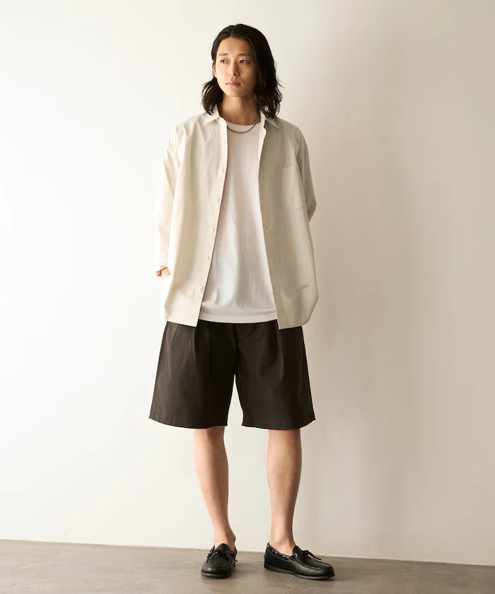 Nuance Color Oversized Regular Collar Long Sleeve Shirt