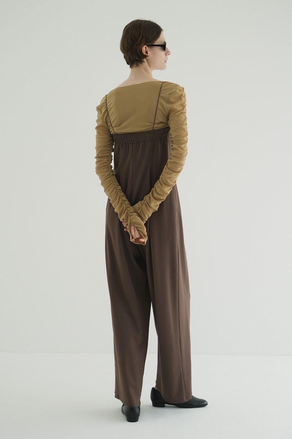 W TULLE SHIRRING TOPS