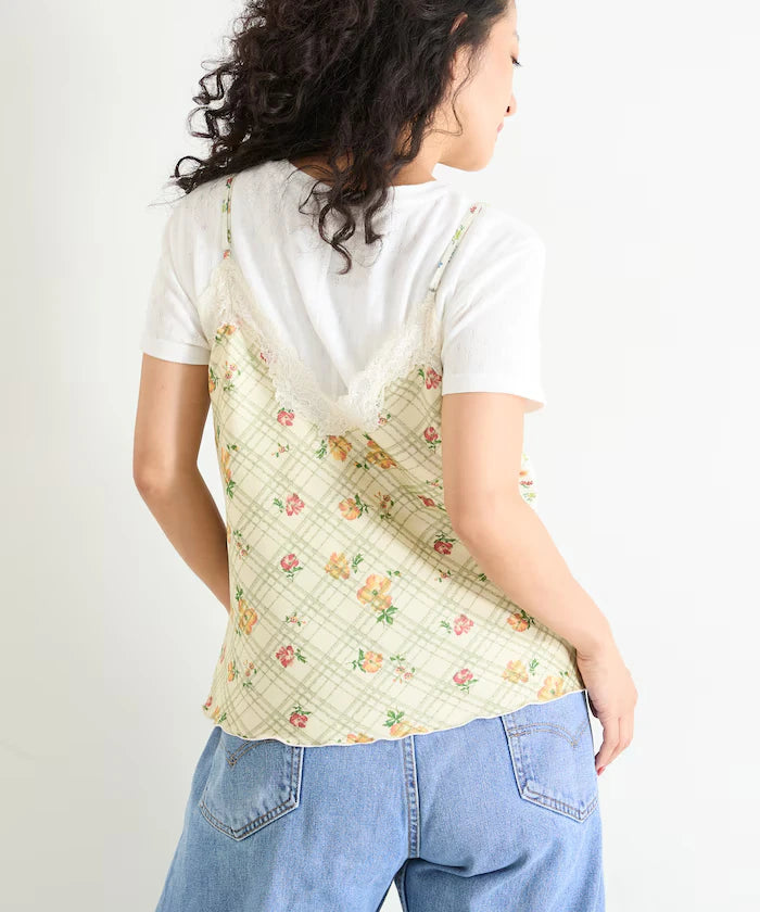 2WAY Floral Satin Camisole