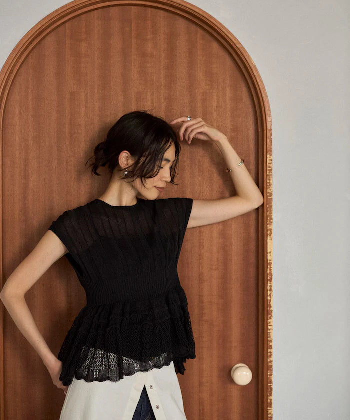 Japan Made Whole Garment Peplum Top
