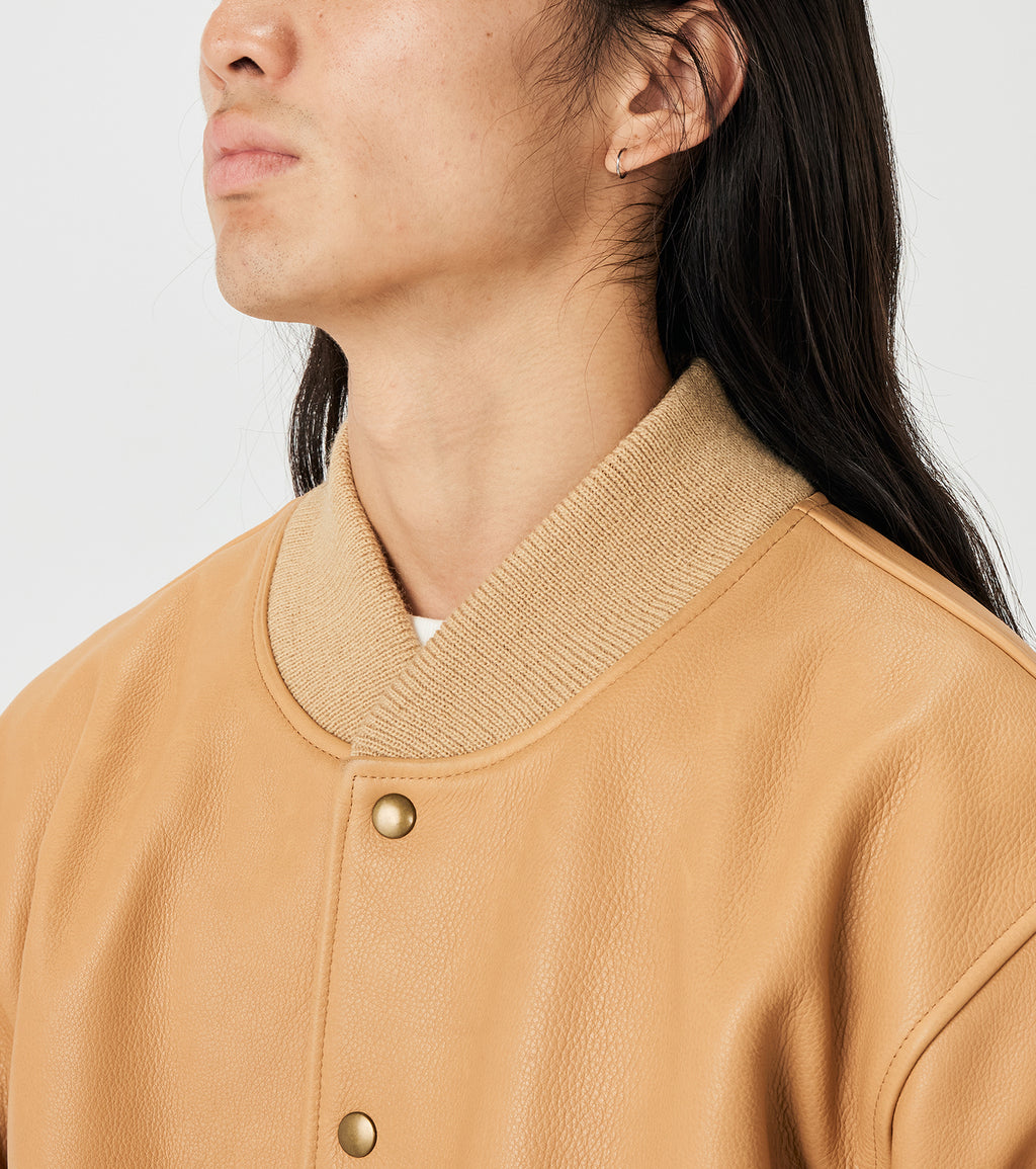 nanamica Exclusive Leather Varsity Jacket