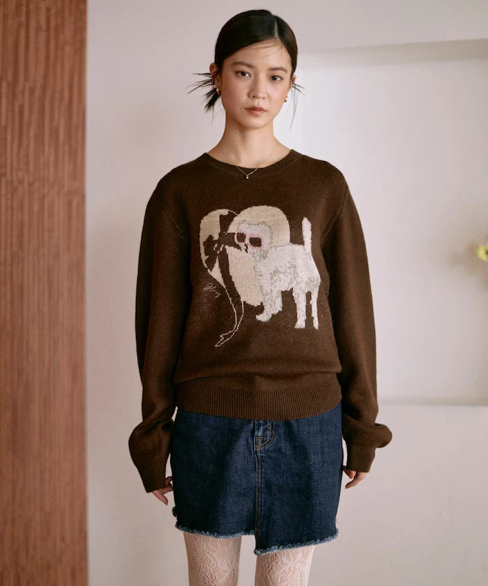 Sweat-like Animal Jacquard Knit