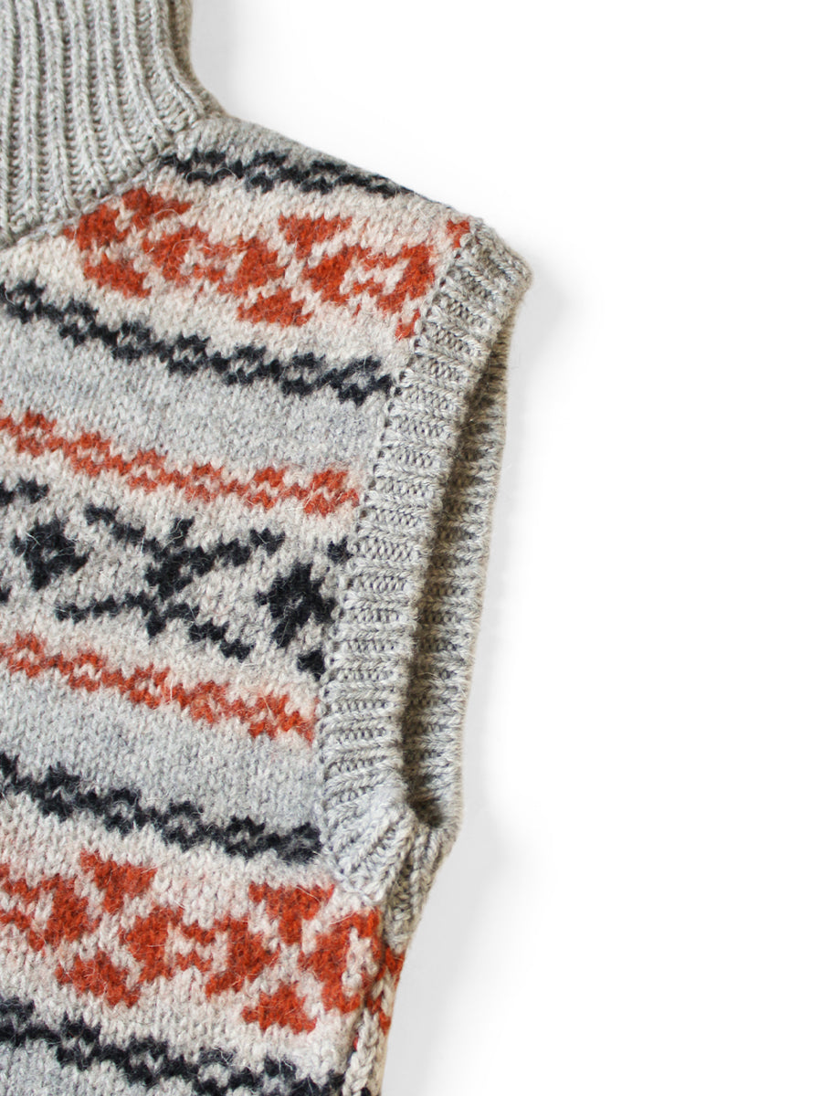 3G Wool Yellowknife Fair Isle Half-Zip Vest