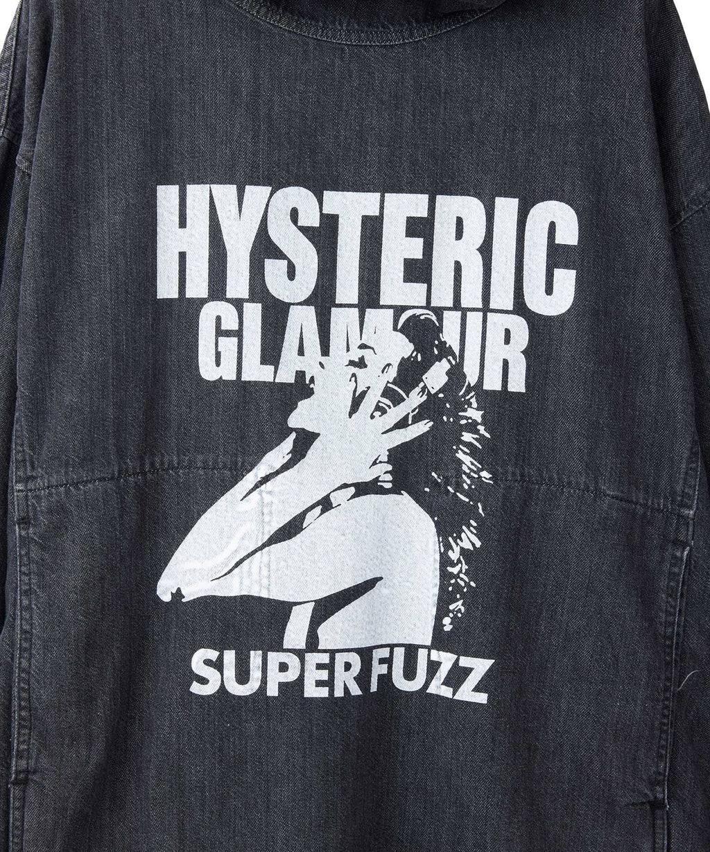 FUZZY BEAT Hooded Denim Pullover