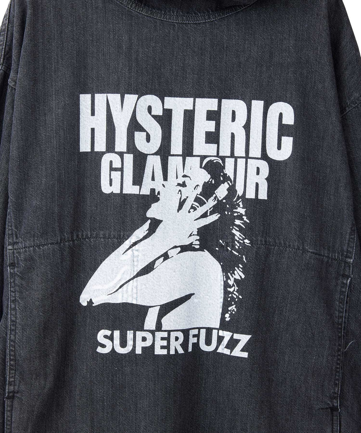 FUZZY BEAT Hooded Denim Pullover