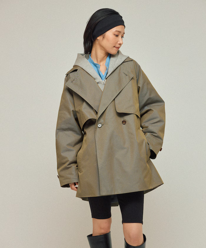 Mid-length T/C Chambray Trench Coat