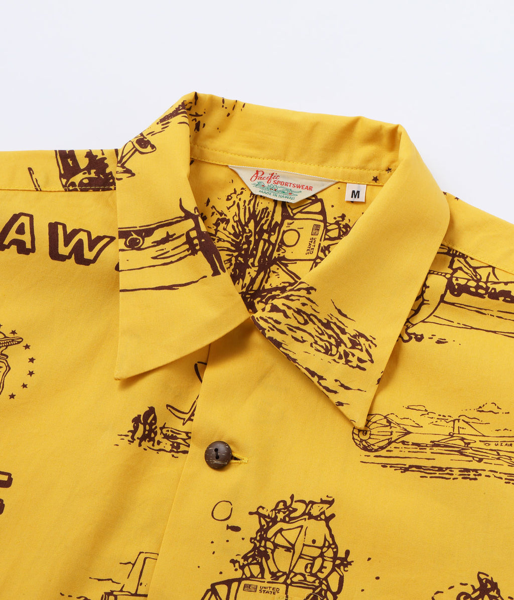 Cotton Broad Hawaiian Shirt "Island Aviation"