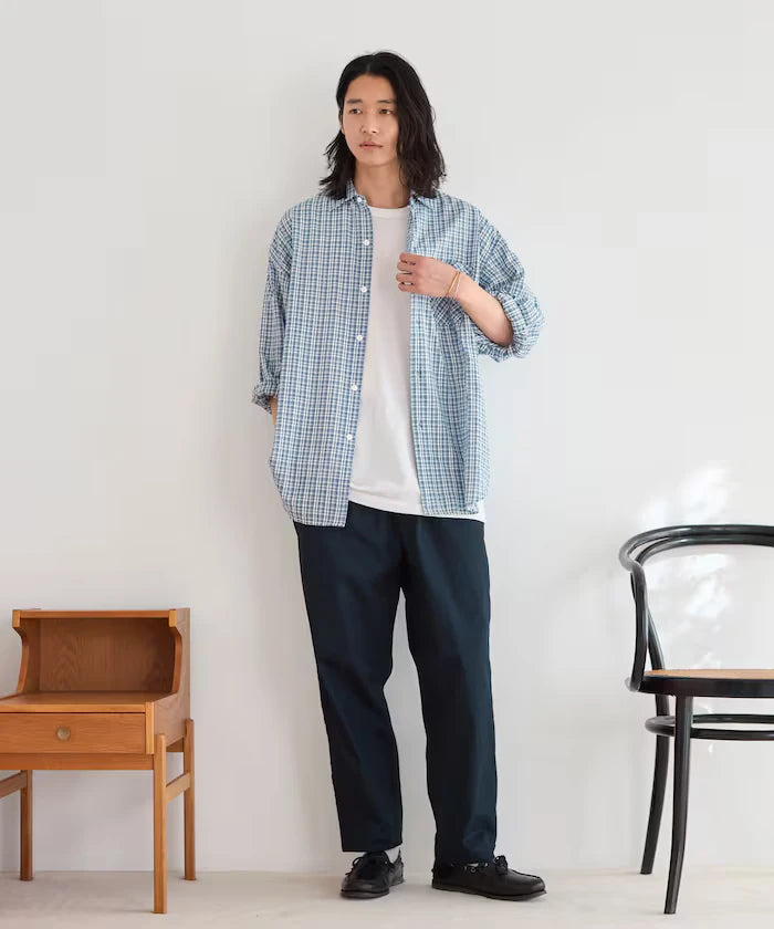 Wide Silhouette Drawstring Chino Pants / Tapered Silhouette Easy Chino Pants