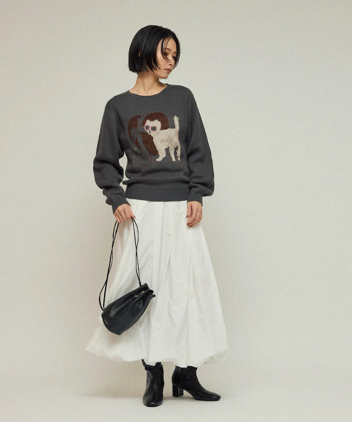 Sweat-like Animal Jacquard Knit