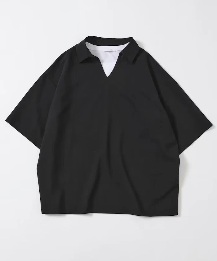 Functional Fabric Pullover Short Sleeve Shirt Set 3-piece Set / Washable / UV Cut / Quick Dry / Cool Touch