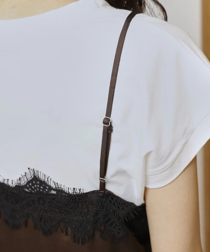 Lace Contrast Vintage Satin Camisole Top