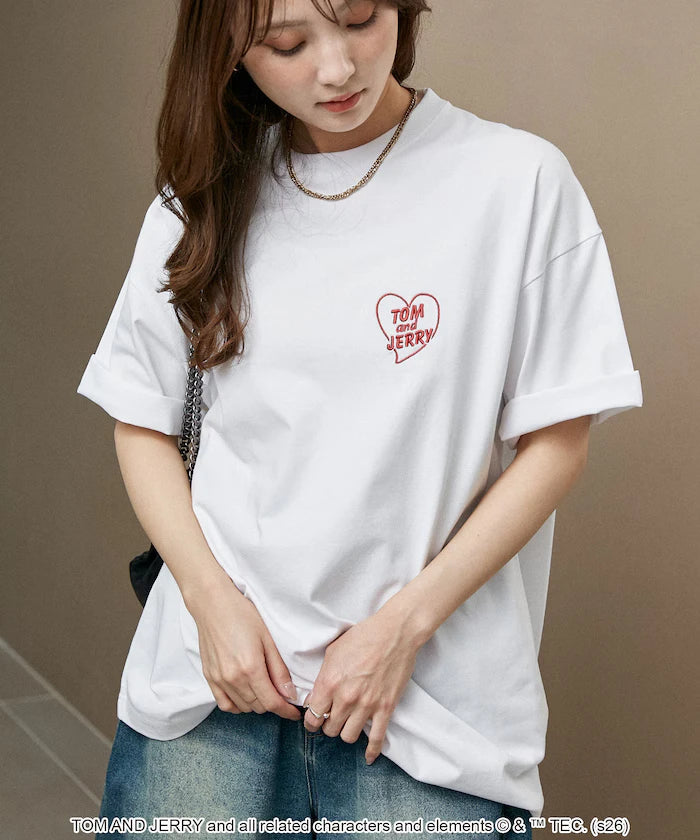 <Functional Material> TOM AND JERRY Heart Graphic T-Shirt Limited Edition