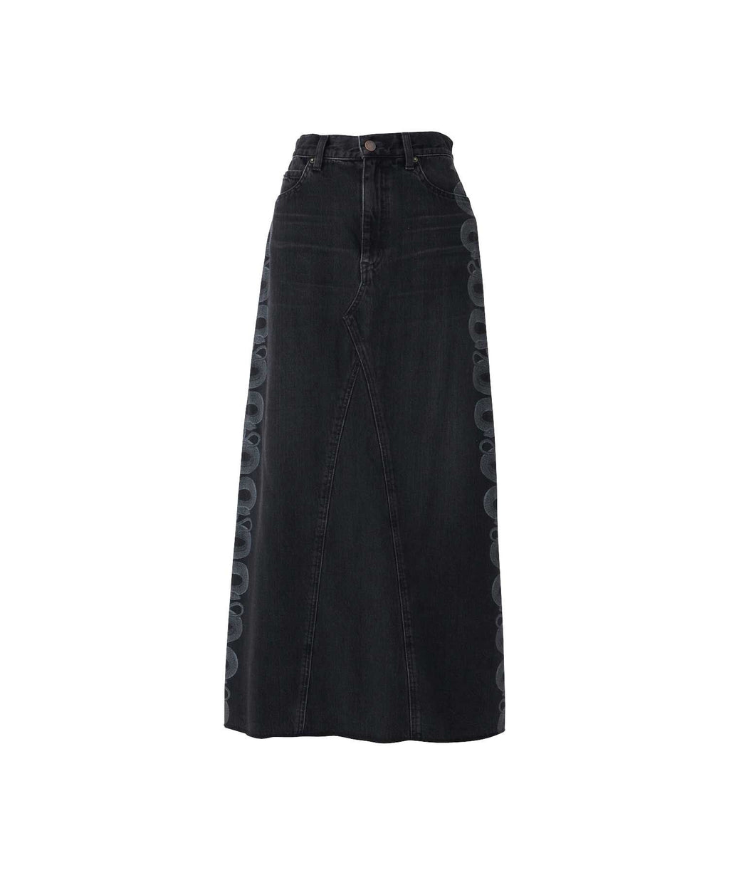 Snake Loop Remake Denim Skirt