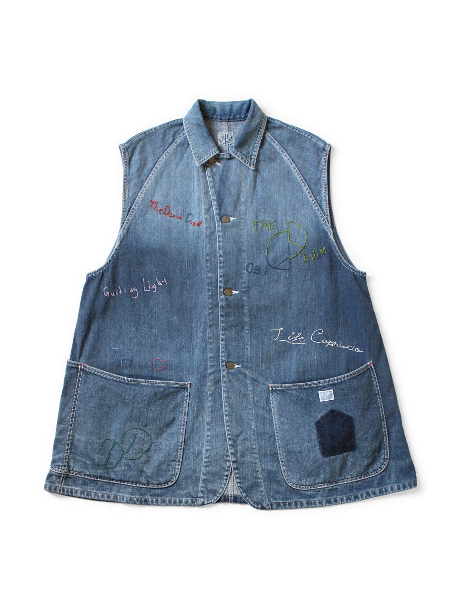 12oz Denim Sleeveless Gilet Coverall (Memory...